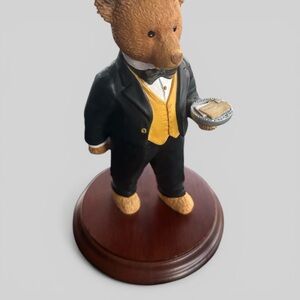 Department 56 Barker the Butler Bear collectible figurine Carol Lawson  vtg
